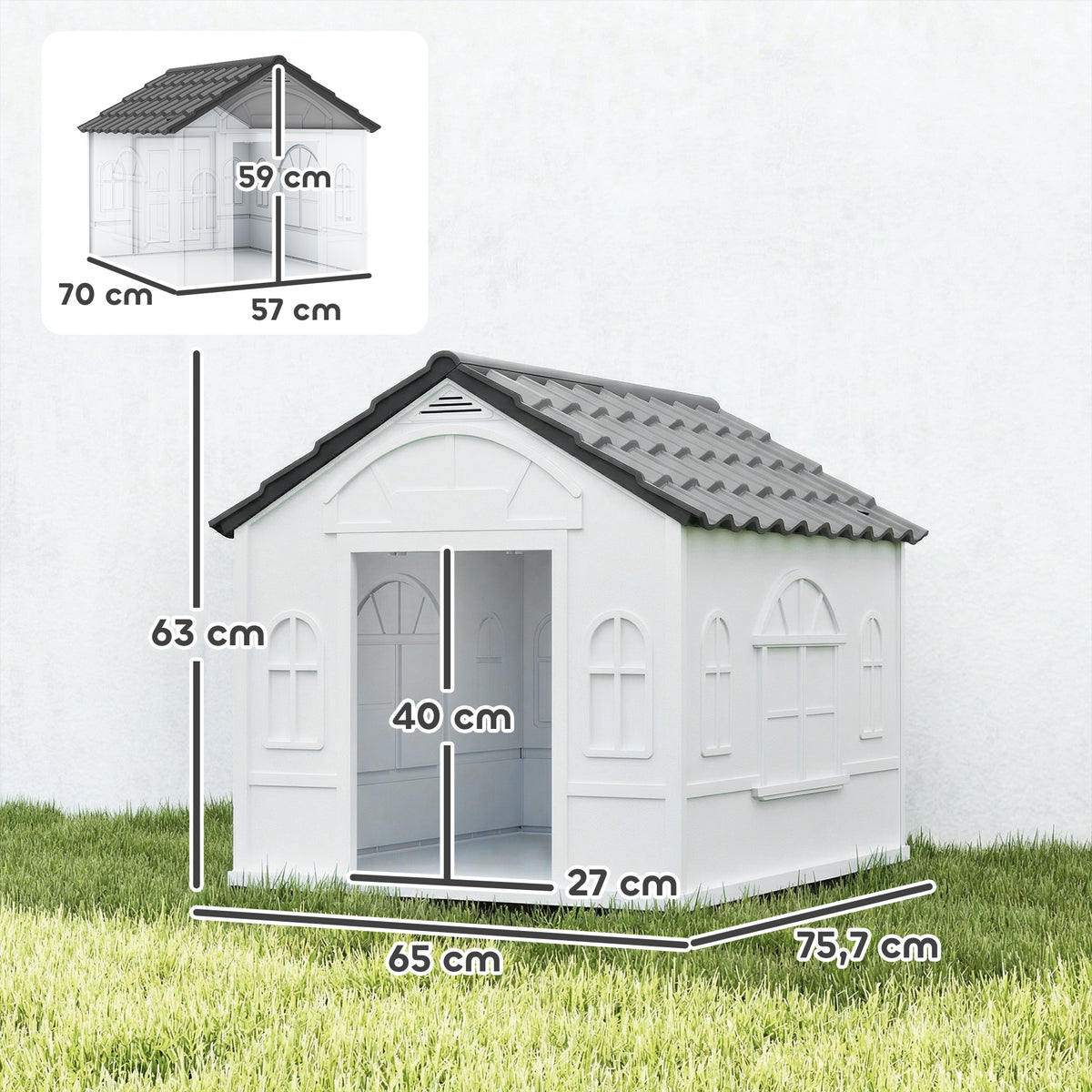 Caseta impermeable de exterior para perros