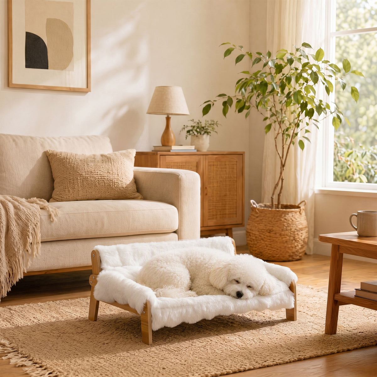 Cama elevada tipo sofá para perros y gatos pequeños