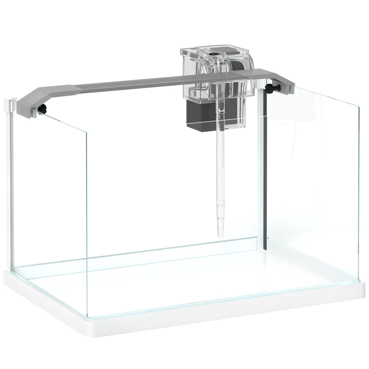 Acuario de cristal de 20 litros con luz LED y filtro