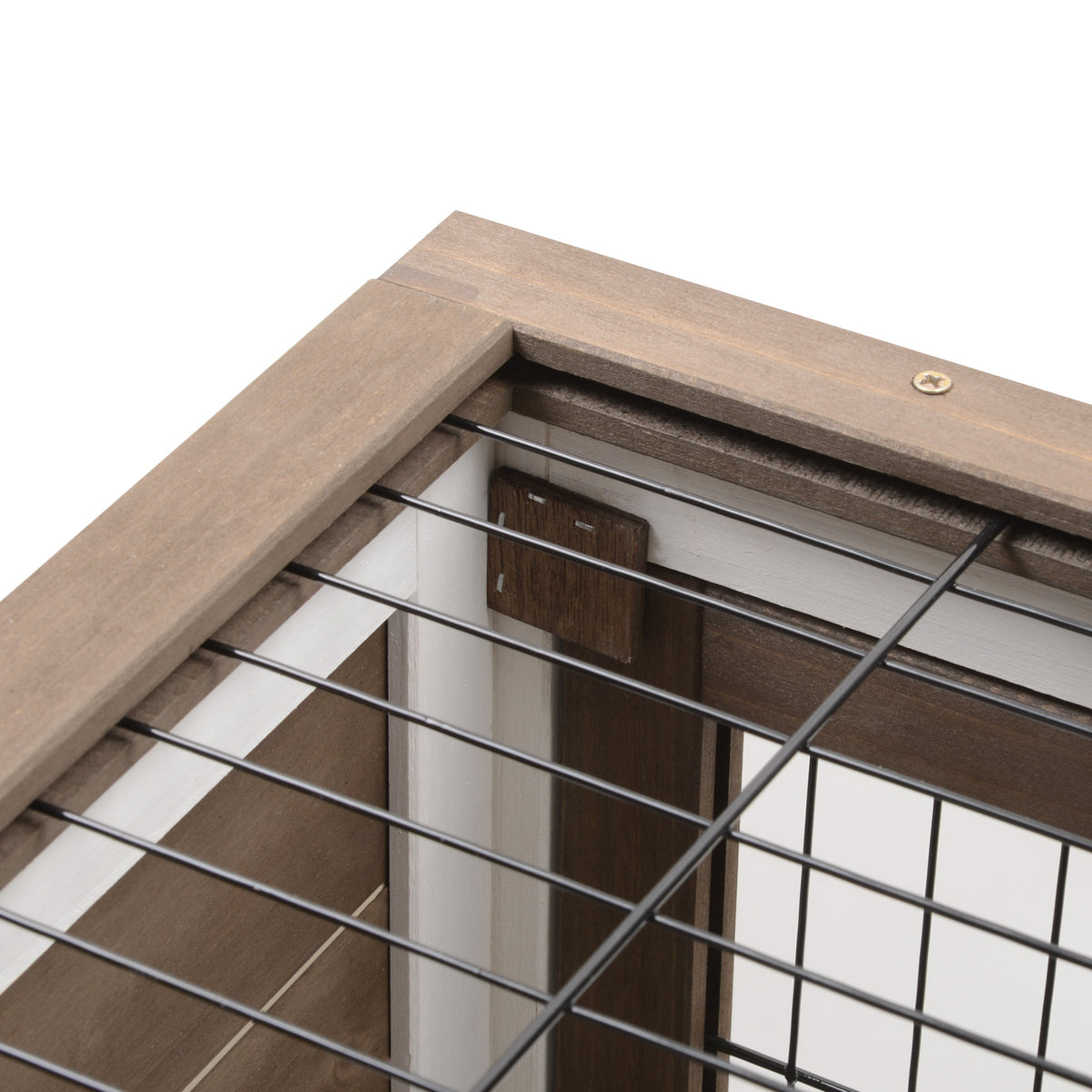 Conejera de madera de 2 pisos con ruedas y rampa, 110 x 50 x 88 cm