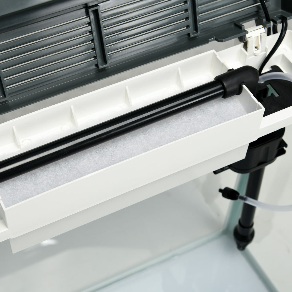 Acuario de vidrio de 28 litros con filtro y luz LED