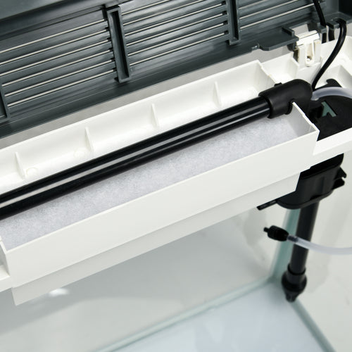 Acuario de vidrio de 28 litros con filtro y luz LED