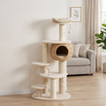 Árbol rascador para gatos de 132 cm con 4 niveles