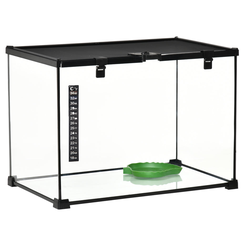 Terrario de cristal apilable con termómetro