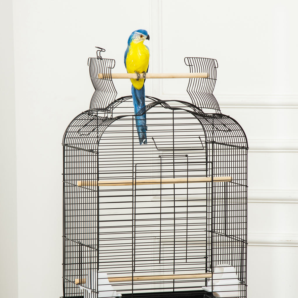Jaula para aves con ruedas y techo abatible