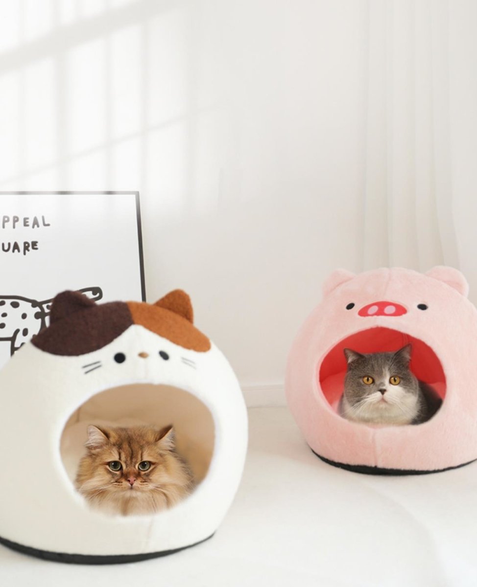 Cama semicerrada para perros pequeños, marfil, foto 4 de 5