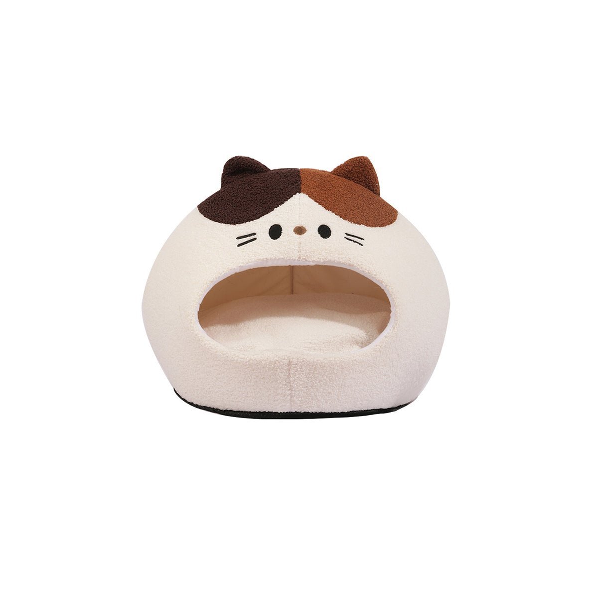 Cama semicerrada para perros pequeños, marfil