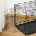 Pack de 2 jaulas plegables de acero para perros, 92 x 57 x 62,5 cm, negro