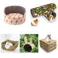 Pack para conejos y cobayas: cama, túnel en T, nido, túnel de paja y alfombrillas