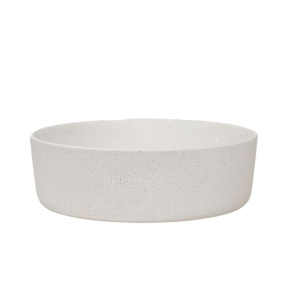 Cuenco minimalista de cerámica para mascotas – Blanco moteado