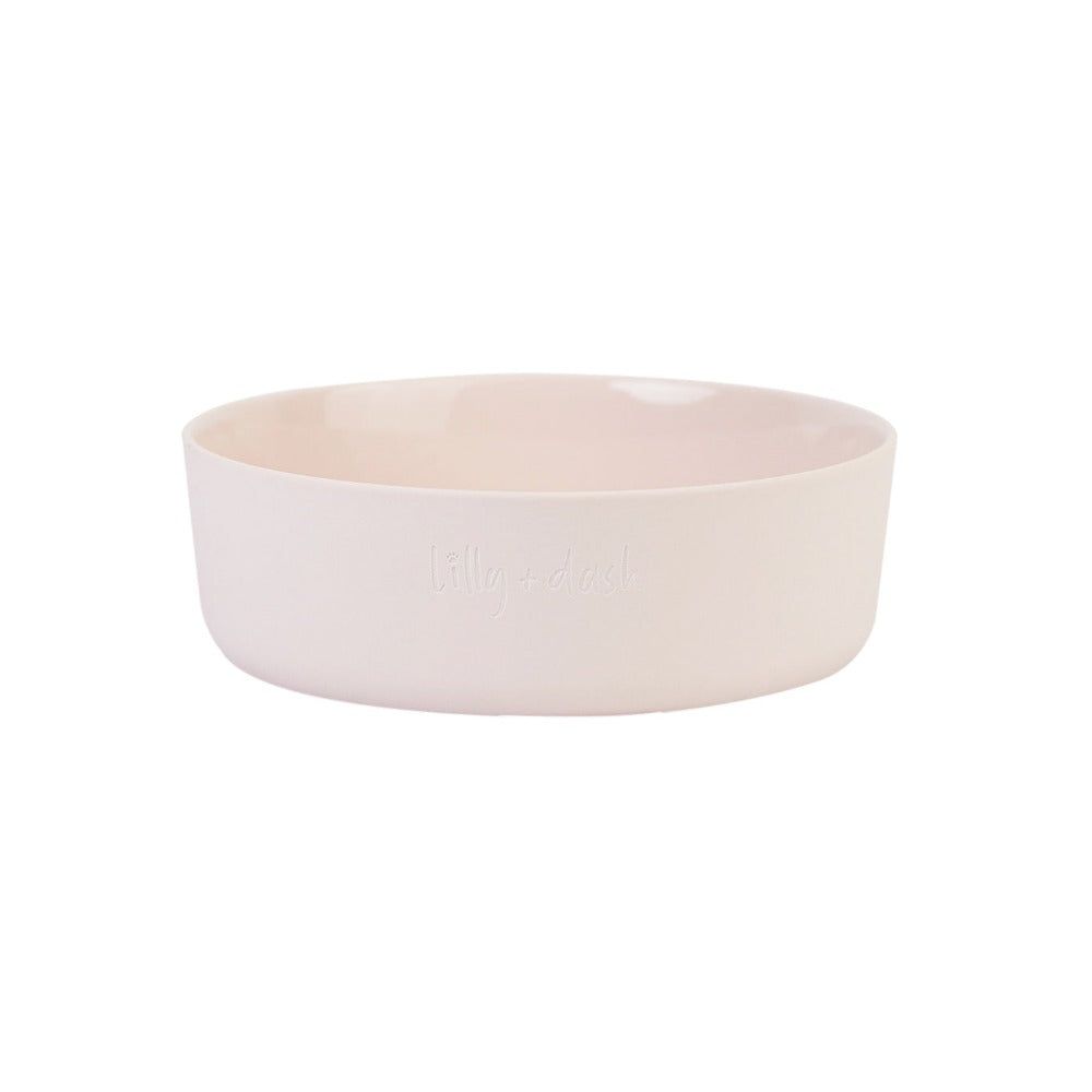 Cuenco minimalista de cerámica para mascotas – Cuarzo rosa