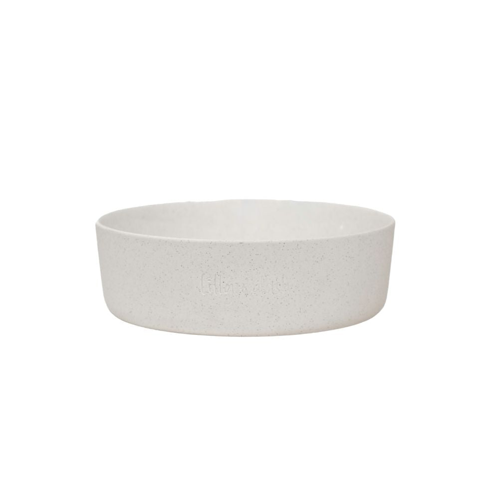 Cuenco minimalista de cerámica para mascotas – Blanco moteado