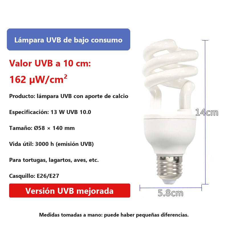 Bombilla UVB 13W para tortugas y reptiles (UVB 5.0 / 10.0) E27 220V