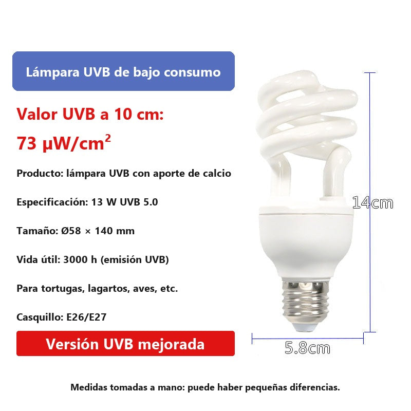 Bombilla UVB 13W para tortugas y reptiles (UVB 5.0 / 10.0) E27 220V