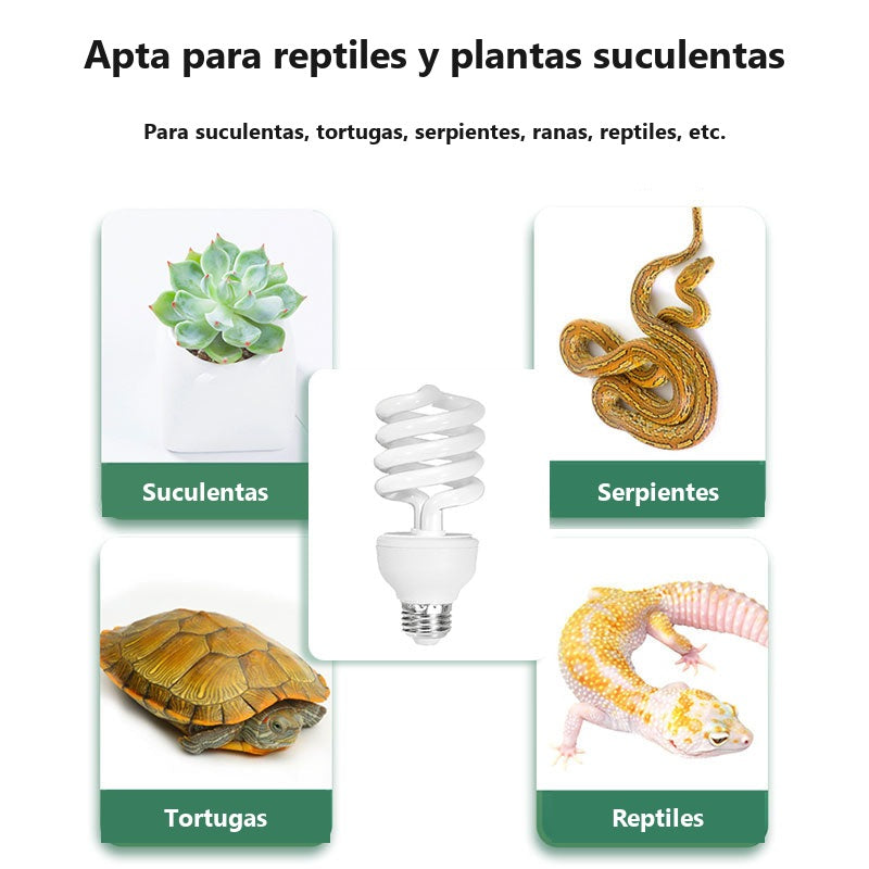 Bombilla UVB 13W para tortugas y reptiles (UVB 5.0 / 10.0) E27 220V