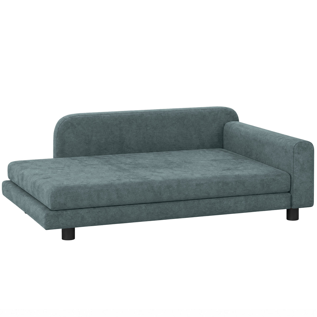 Sofá cama de terciopelo para perros hasta 35 kg, 101 x 66 cm, gris
