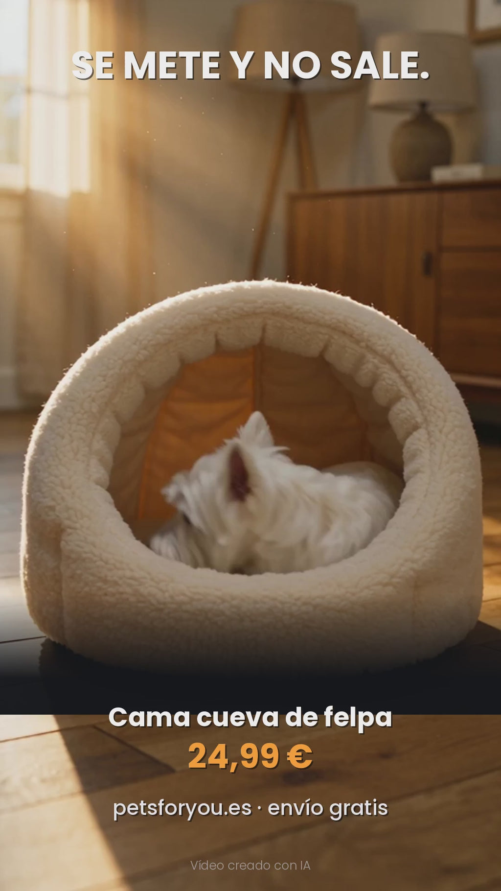 Cama cueva de felpa cálida para perros pequeños y gatos, vídeo del producto
