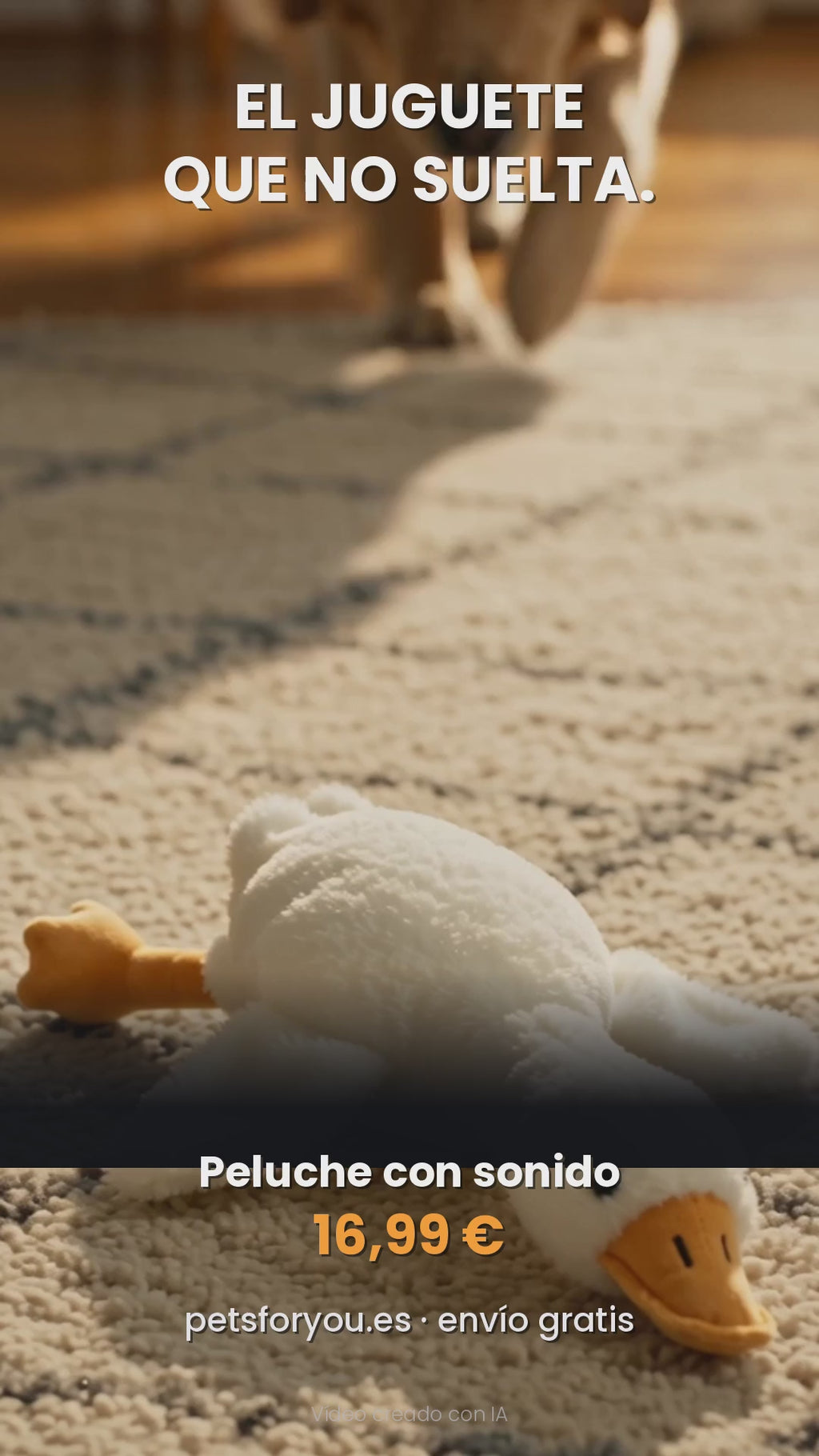 Juguete de peluche con sonido para perros, vídeo del producto