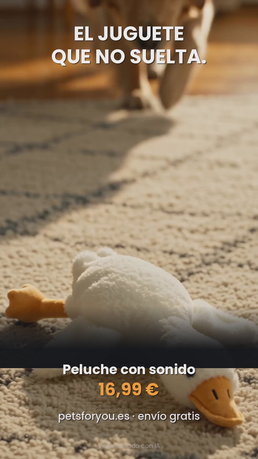 Juguete de peluche con sonido para perros, vídeo del producto
