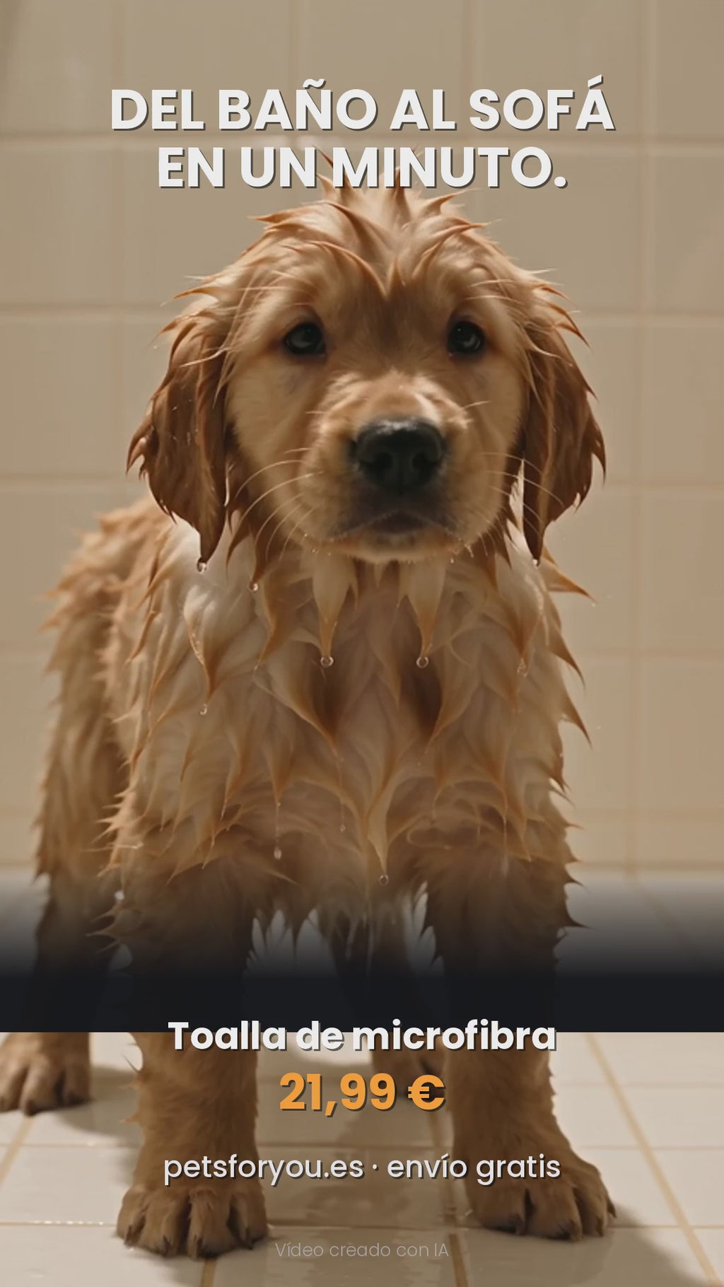 Toalla de microfibra de secado rápido para mascotas, vídeo del producto
