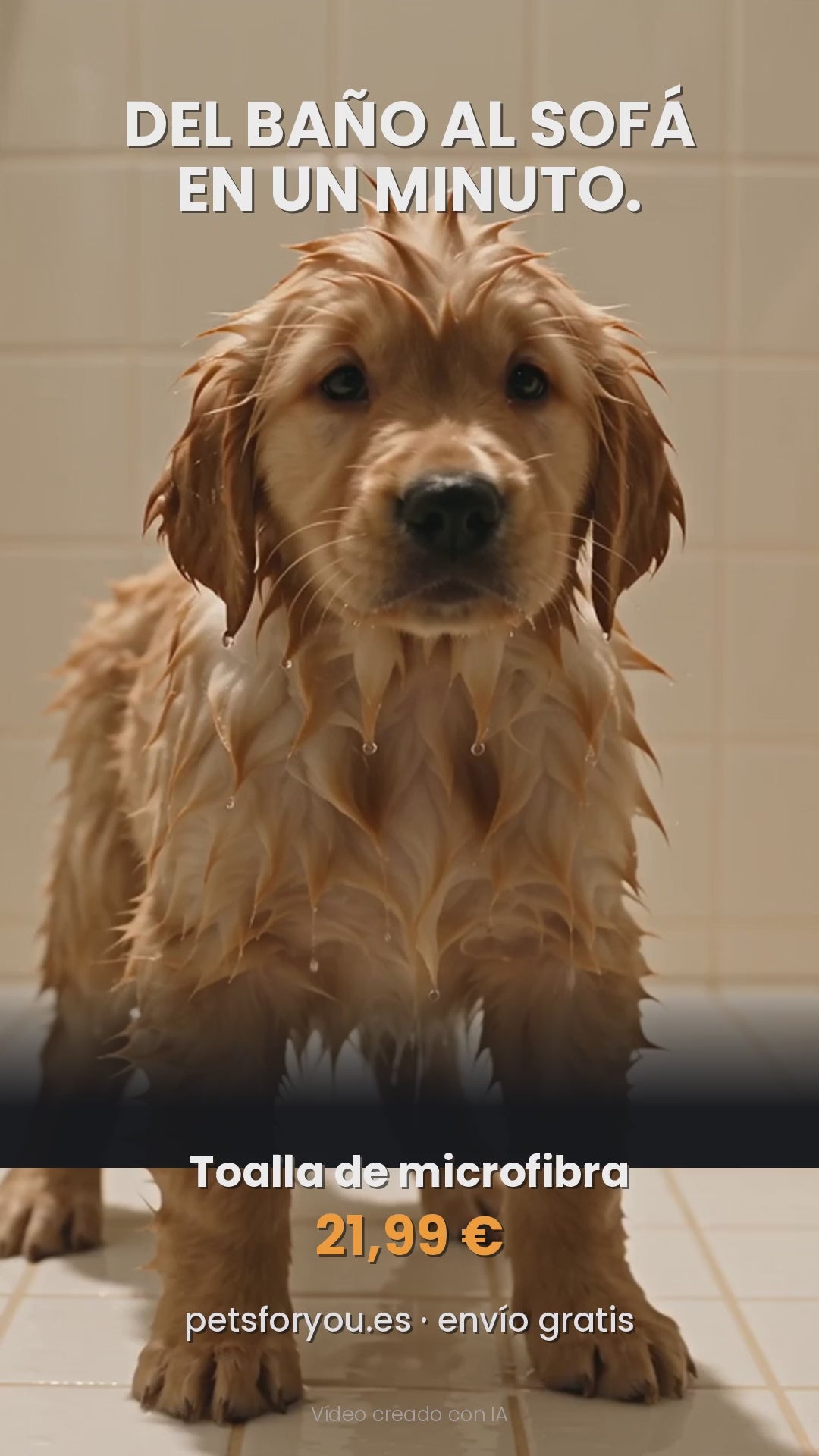 Toalla de microfibra de secado rápido para mascotas, vídeo del producto