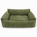 Lodie Corduroy Dog Sofa with Removable Cover – Green, S