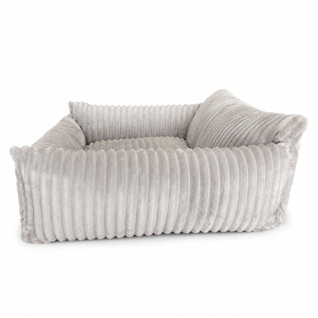 Lodie Corduroy Memory Foam Dog Sofa – Grey, M