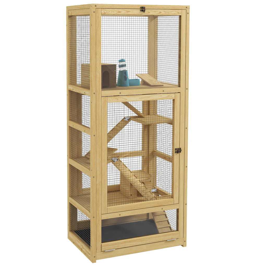 Jaula de madera para hámster de 5 niveles