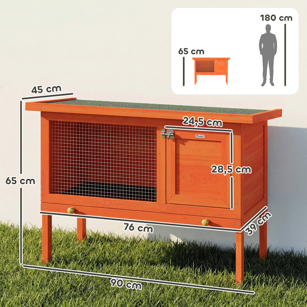 Conejera de madera elevada para exterior 90 × 45 × 65 cm