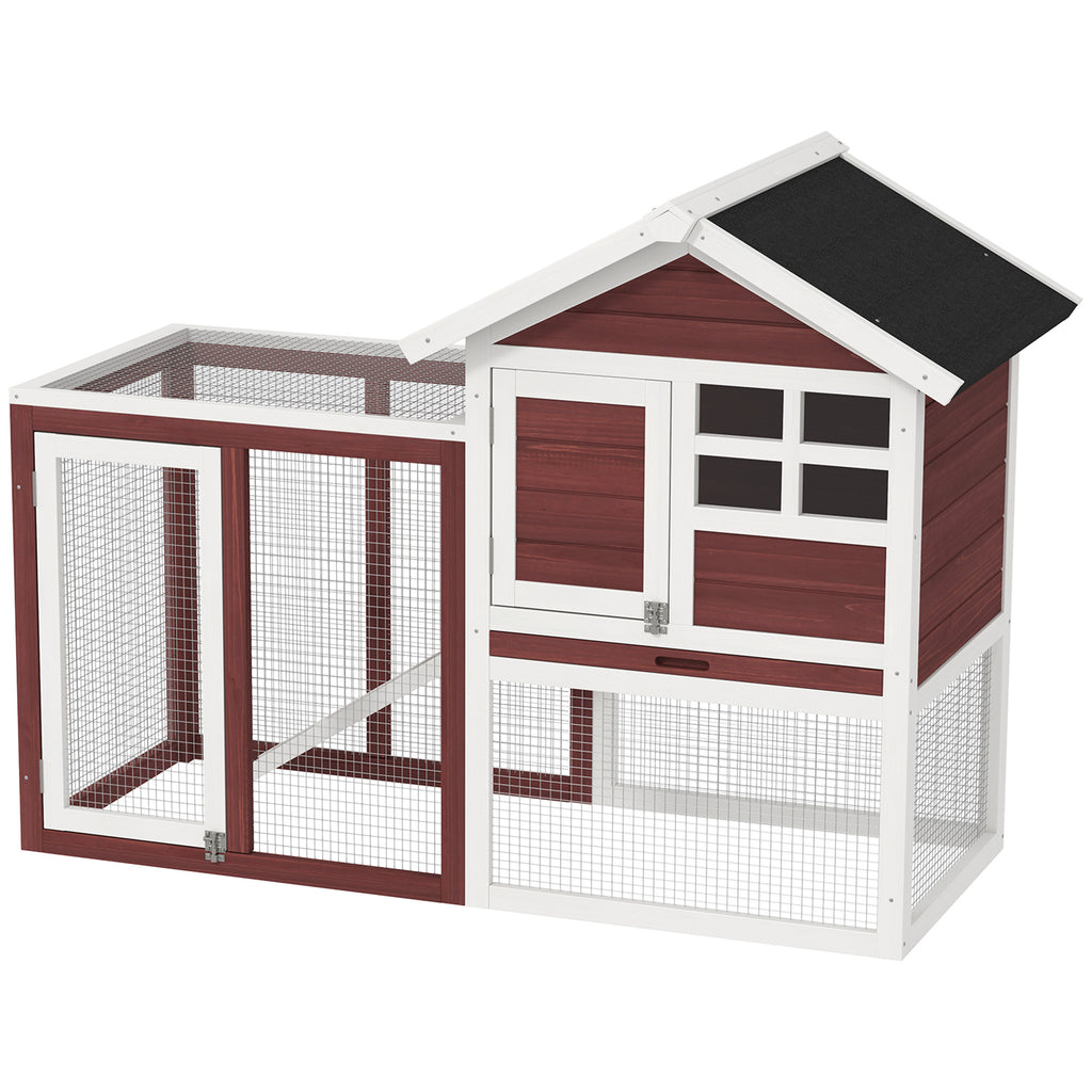 Conejera de exterior de madera con caseta y corral