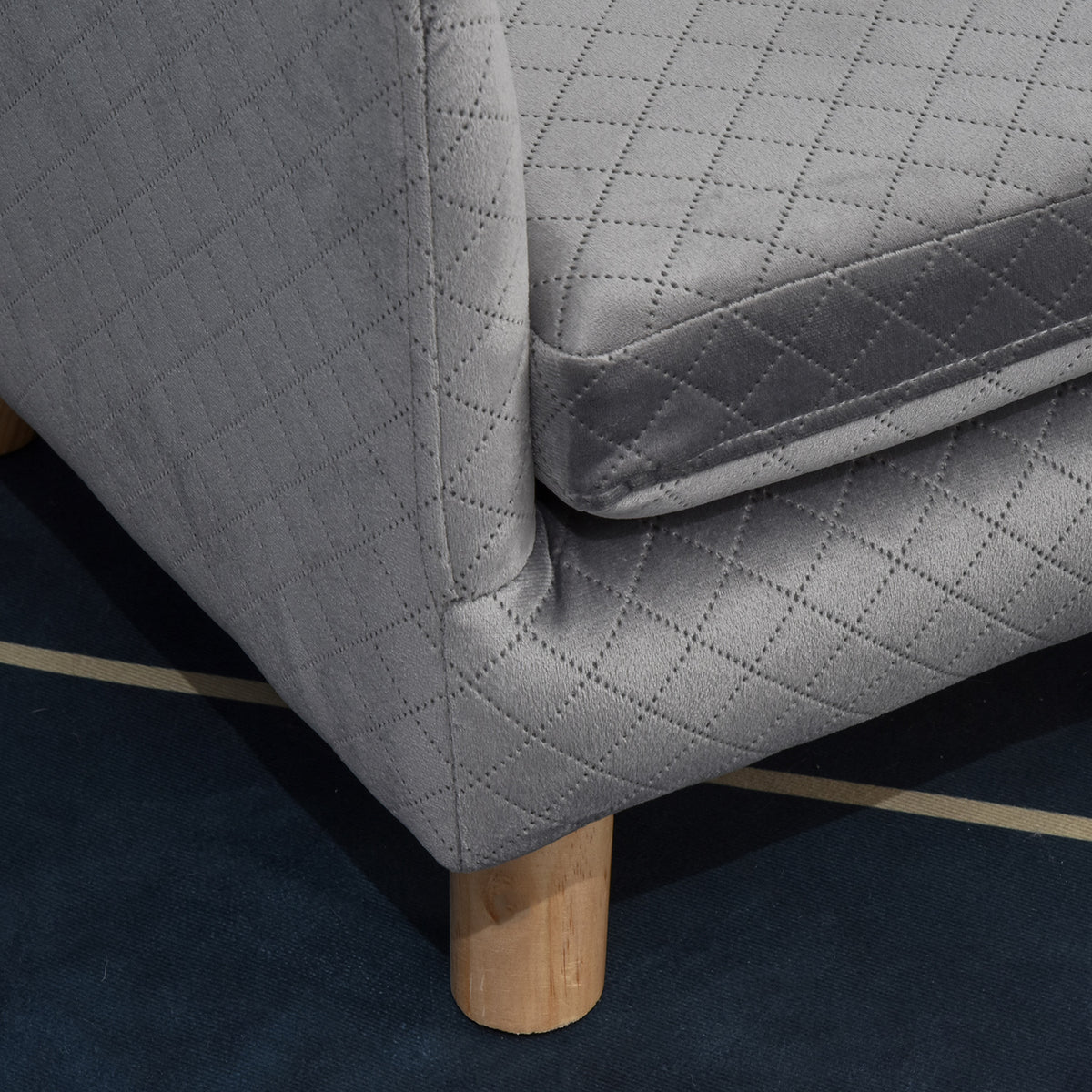 Sofá de terciopelo para perros pequeños con patas de madera, gris oscuro