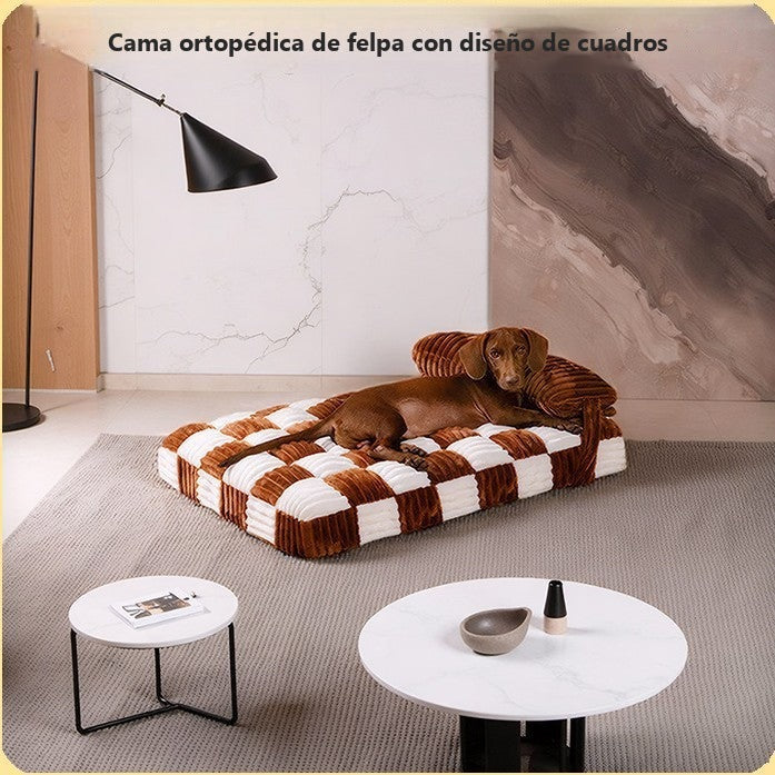 Cama ortopédica de felpa para perros y gatos