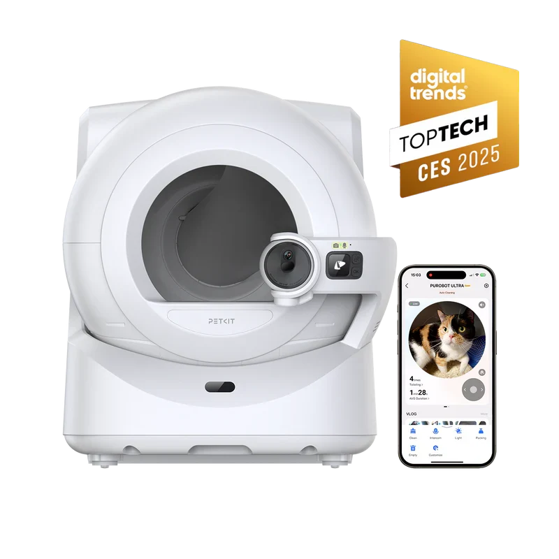 PETKIT Purobot Ultra · Arenero automático con cámara IA y sellado de bolsa