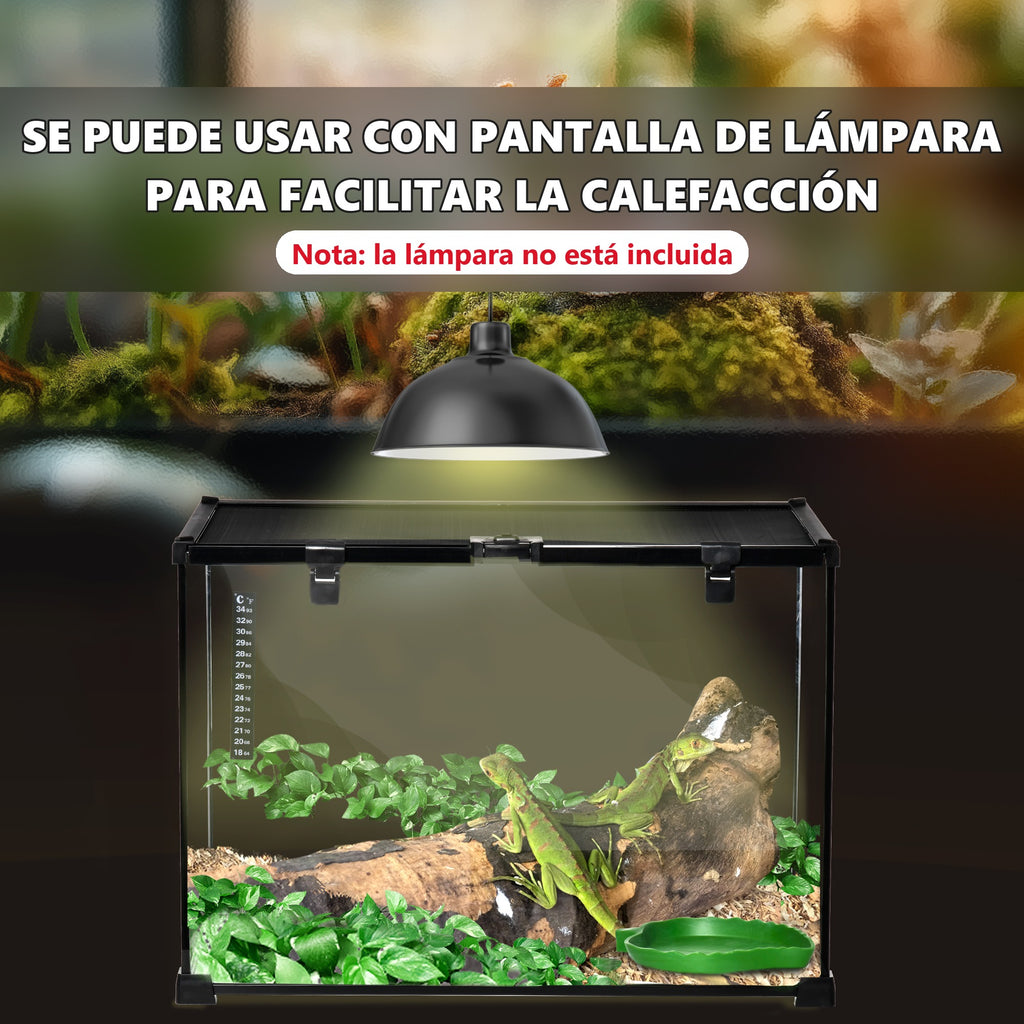Terrario de cristal apilable con termómetro