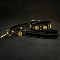 Collar Bestia Maximus negro y dorado de 6,3 cm de ancho, de M · cuello 42,5–50 cm a XXL · cuello 65–75 cm