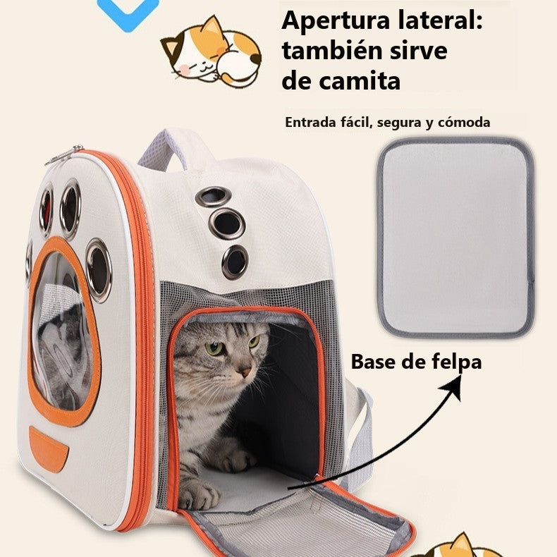 Mochila transportín plegable y transpirable para gatos y perros pequeños - foto 3