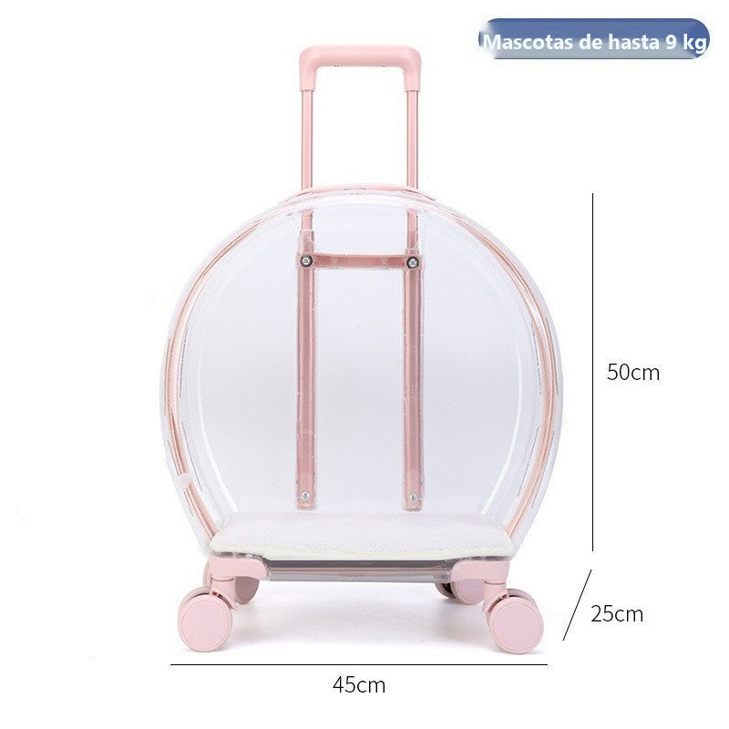 Transportín mochila transparente con ruedas para perros y gatos - foto 22