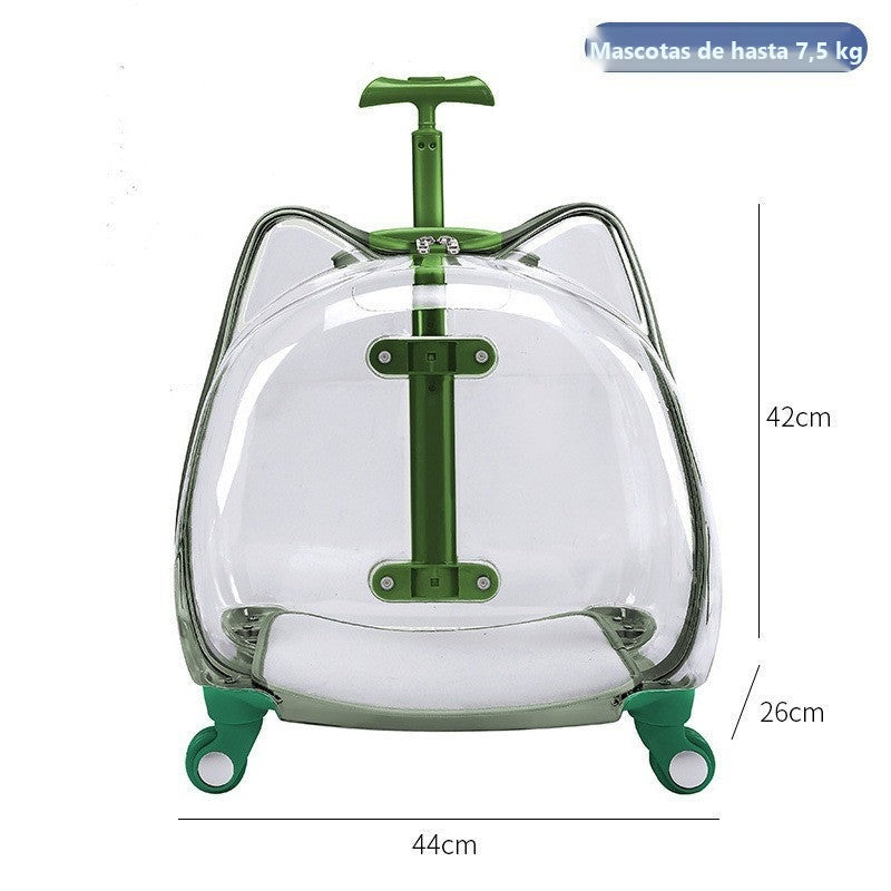 Transportín mochila transparente con ruedas para perros y gatos - foto 25