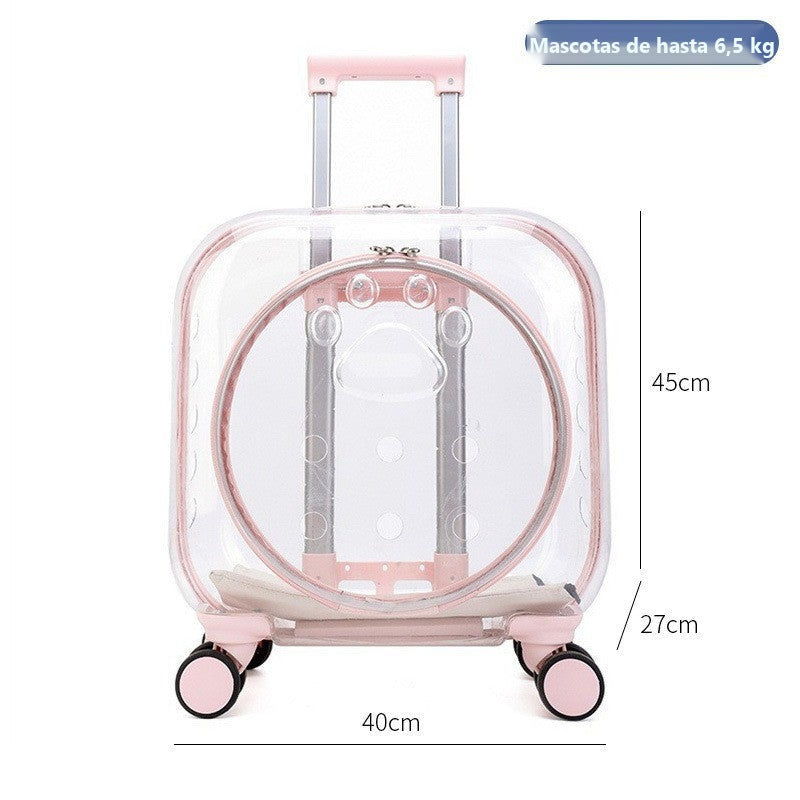 Transportín mochila transparente con ruedas para perros y gatos - foto 35