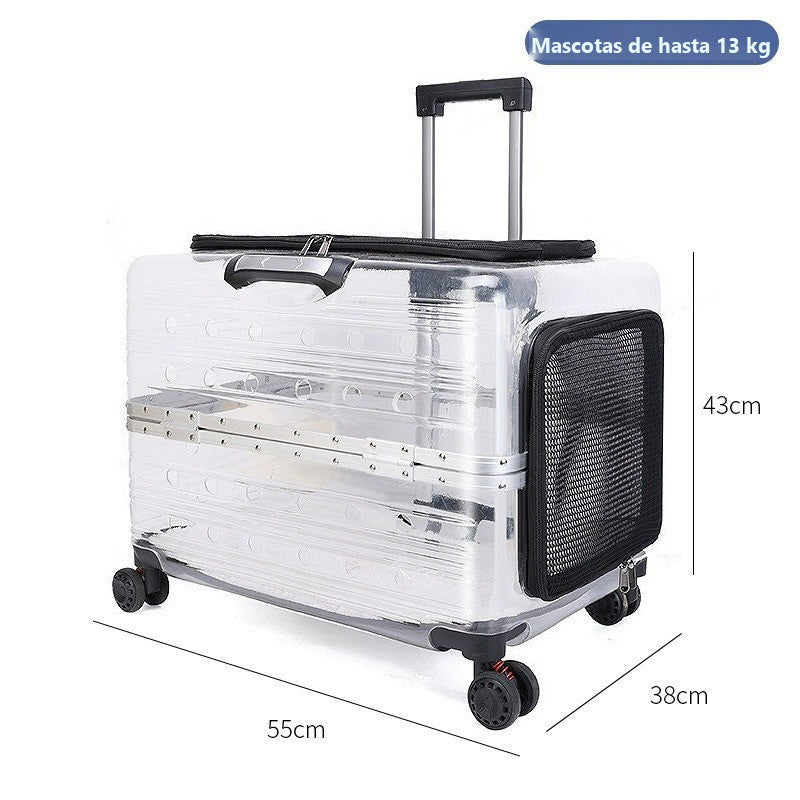 Transportín mochila transparente con ruedas para perros y gatos - foto 37