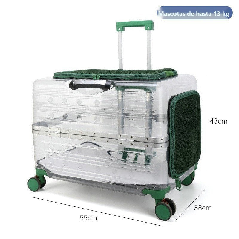 Transportín mochila transparente con ruedas para perros y gatos - foto 38