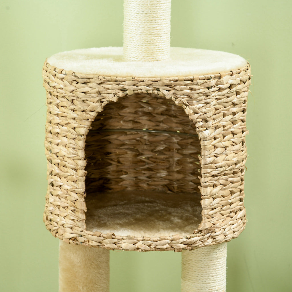 Árbol rascador para gatos de 116 cm con refugio y plataformas
