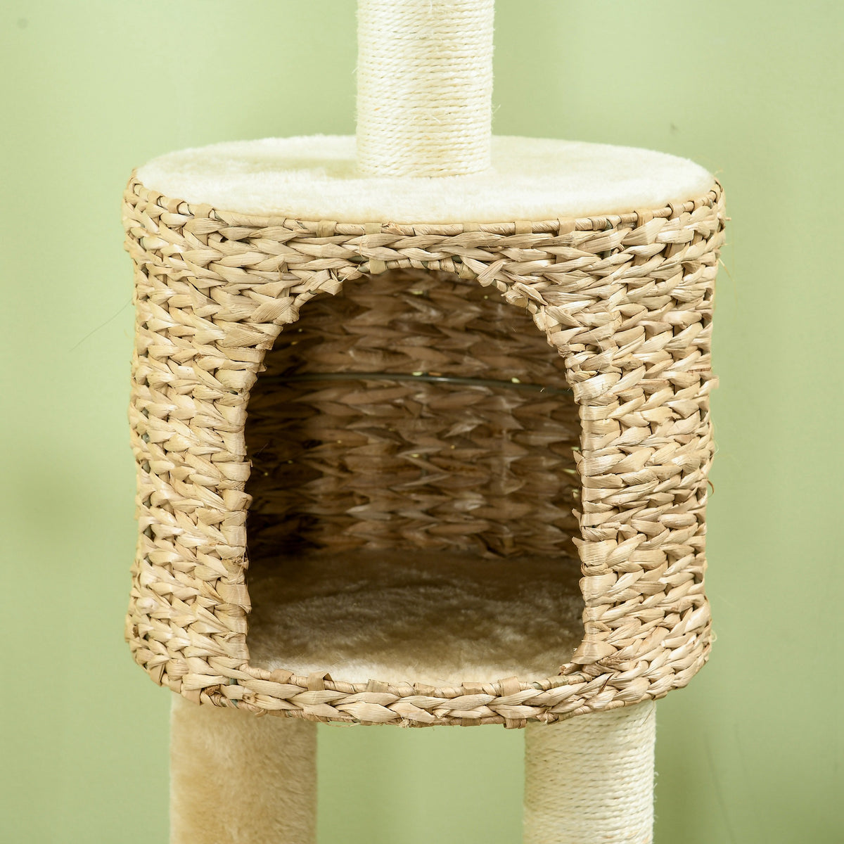 Árbol rascador para gatos de 116 cm con refugio y plataformas