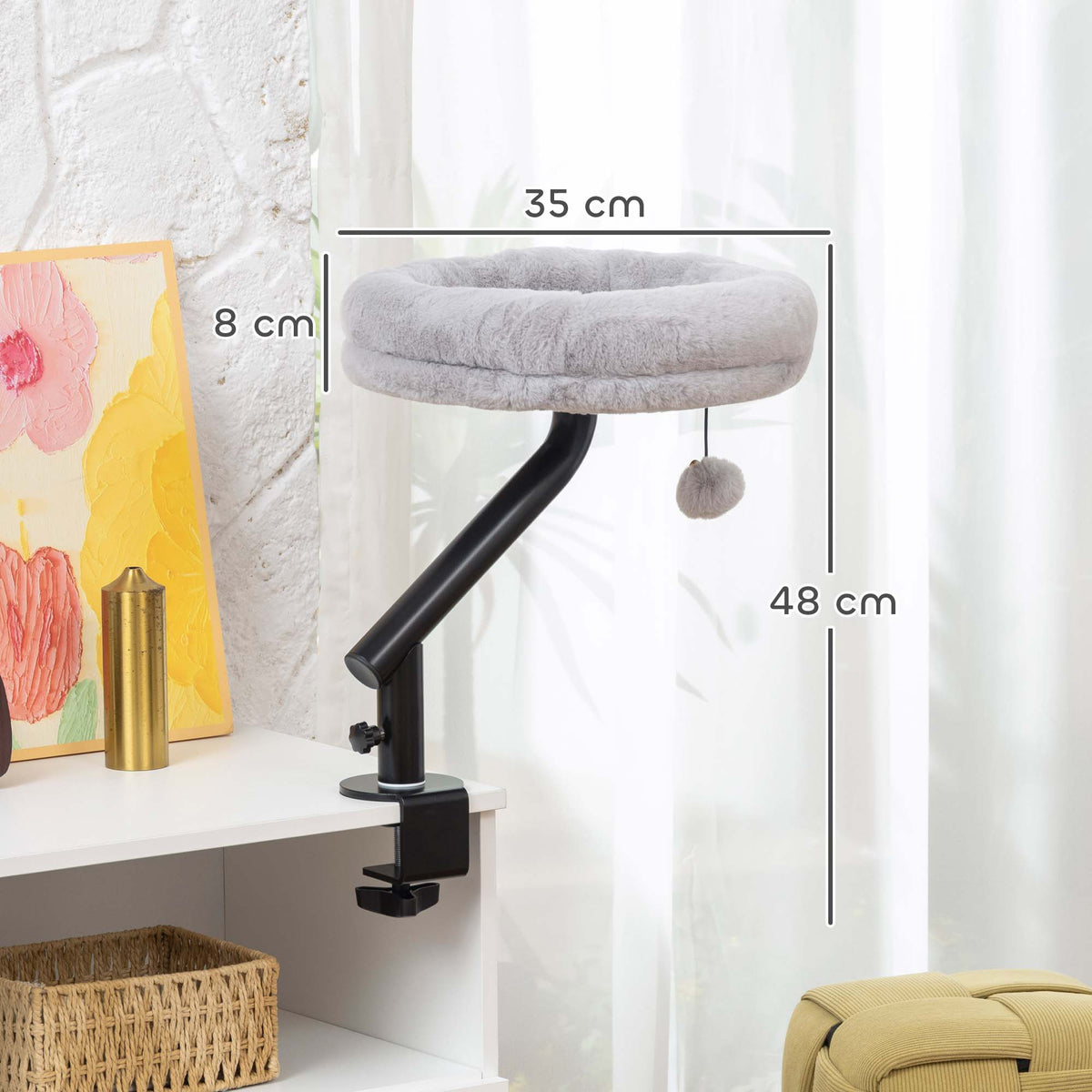 Cama de escritorio para gatos giratoria y ajustable