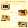 Caseta de madera con porche para perros pequeños hasta 8 kg, 85,5x62x60 cm