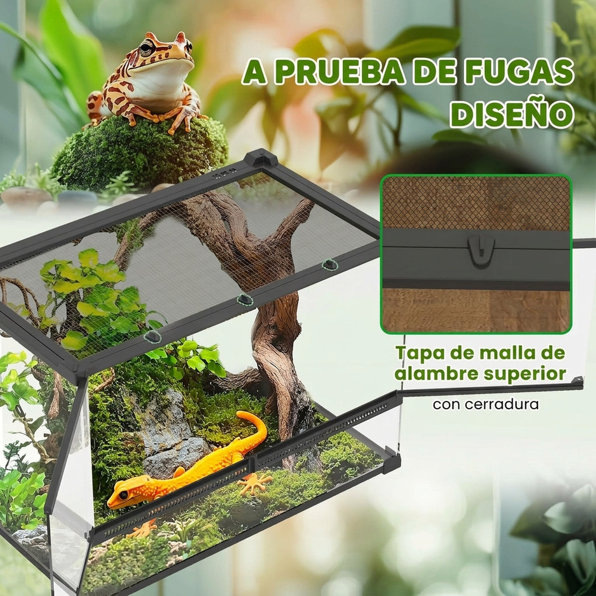 Terrario de cristal de 48 L