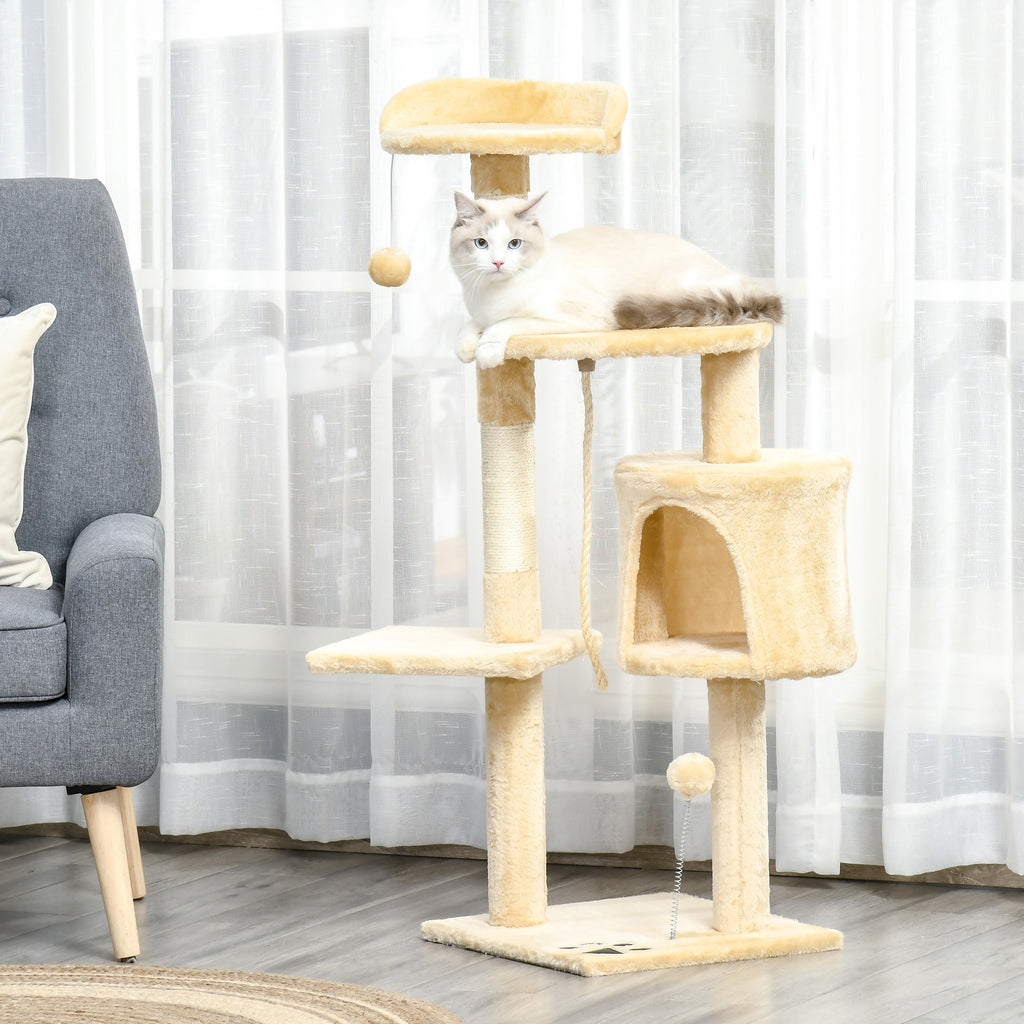 Árbol rascador para gatos con plataformas y caseta, foto 4 de 9