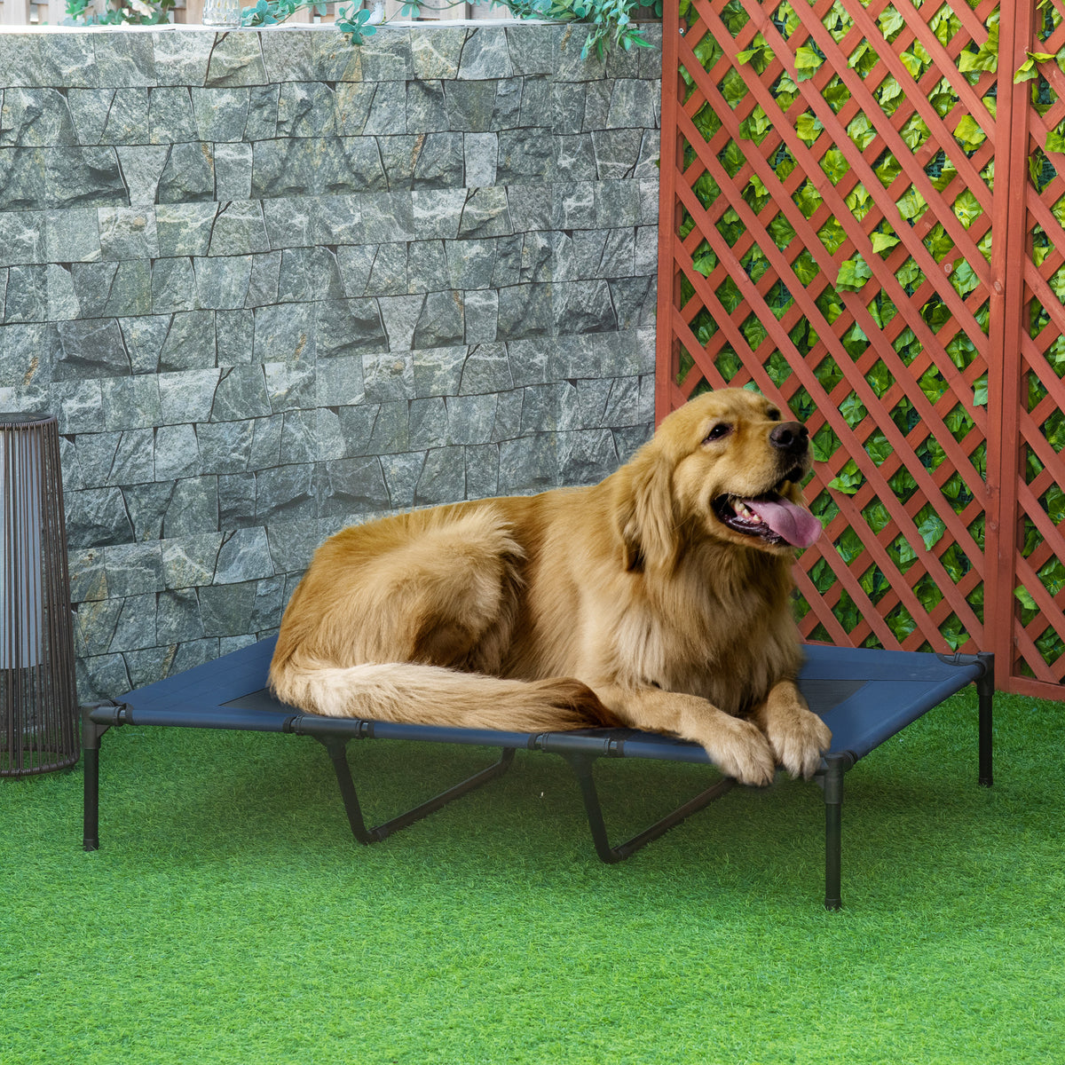 Cama elevada XXL transpirable para perros grandes, 122 x 92 cm