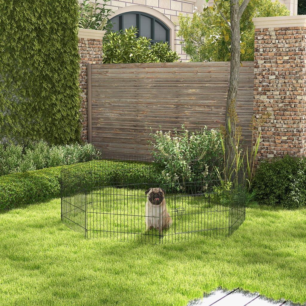 Parque modular de metal para perros y mascotas, 8 paneles